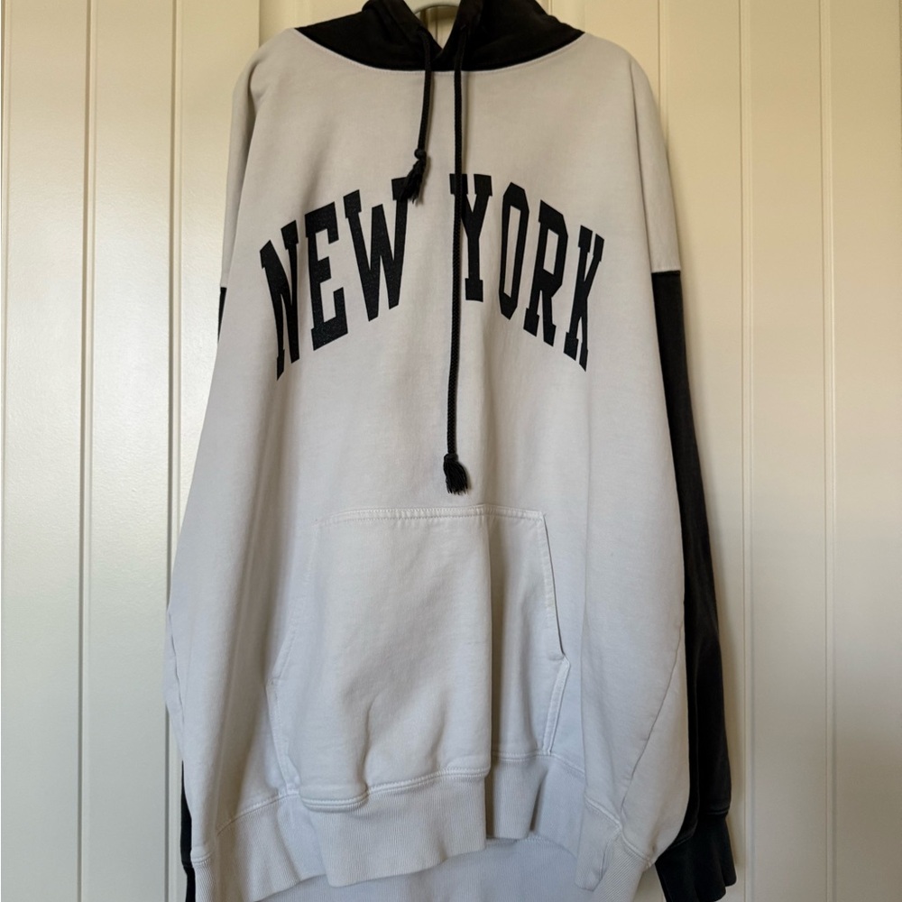 Men's Black and White Hoodie
